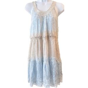 Tempo Paris Silk Ombre Crochet Dress Womens S Mermaidcore Etheral Romantic Beach